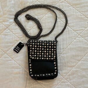 Black Studded Leather Phone Holster